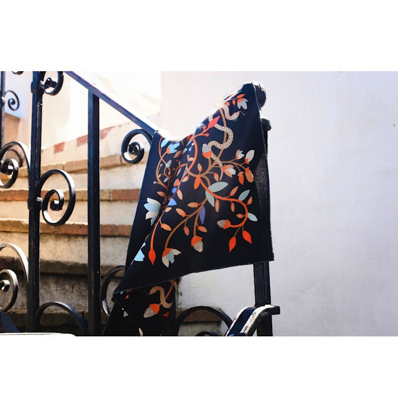 Enchanted Garden Velvet Scarf in Maroon