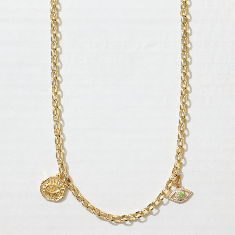Double Vision Evil Eyes Charm Chain | Alexie of Athens | Wolf & Badger
