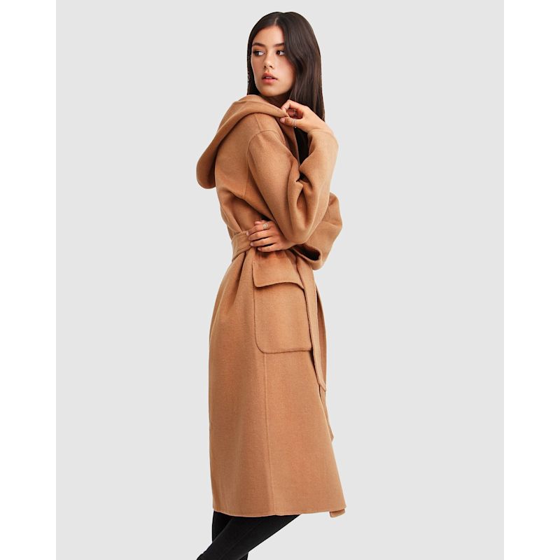 Runaway Wool Blend Robe Coat - Dark Camel | Belle & Bloom | Wolf & Badger