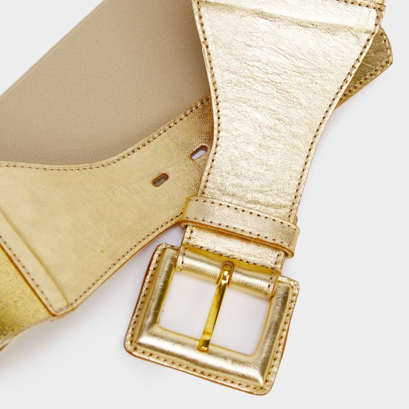 THEORY Leather elastic gold buckle belt Theory | Accessories | Theory Leather Elastic Gold Buckle  main image 3