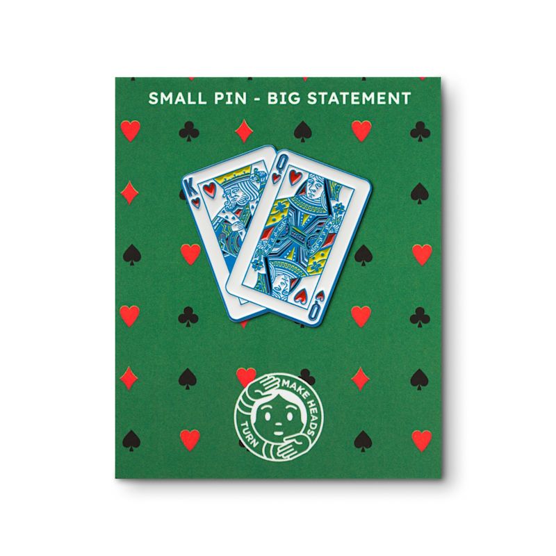 Enamel Pin King & Queen Playing Cards | Make Heads Turn | Wolf & Badger