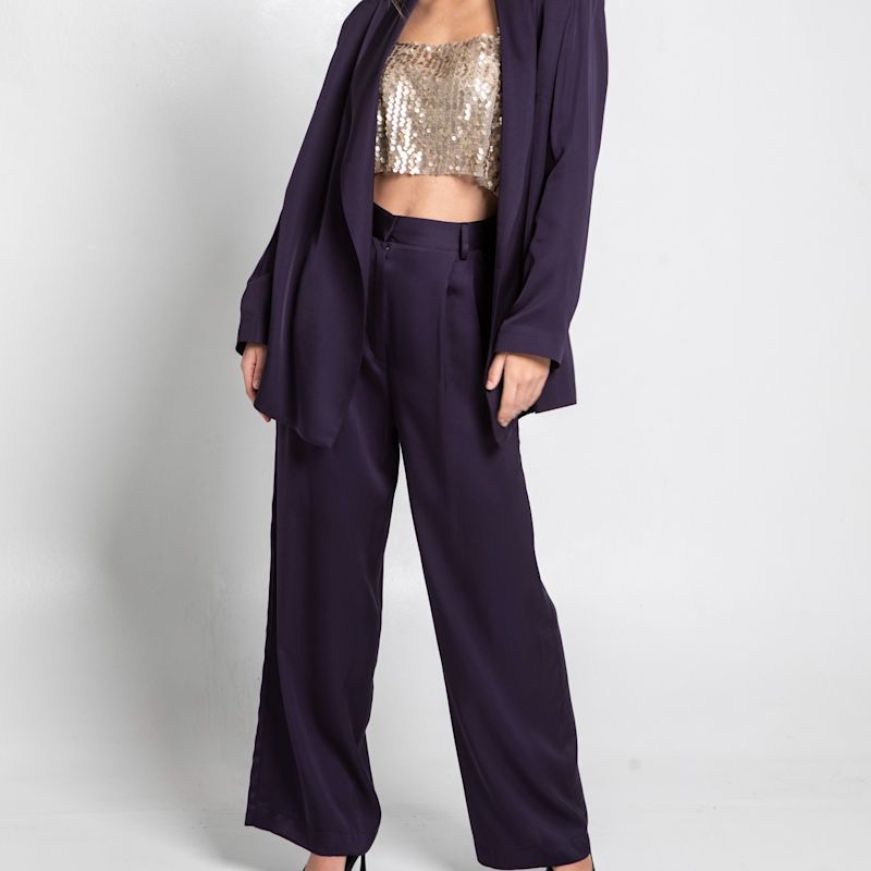 Midnight Blue Pants with Ruffles