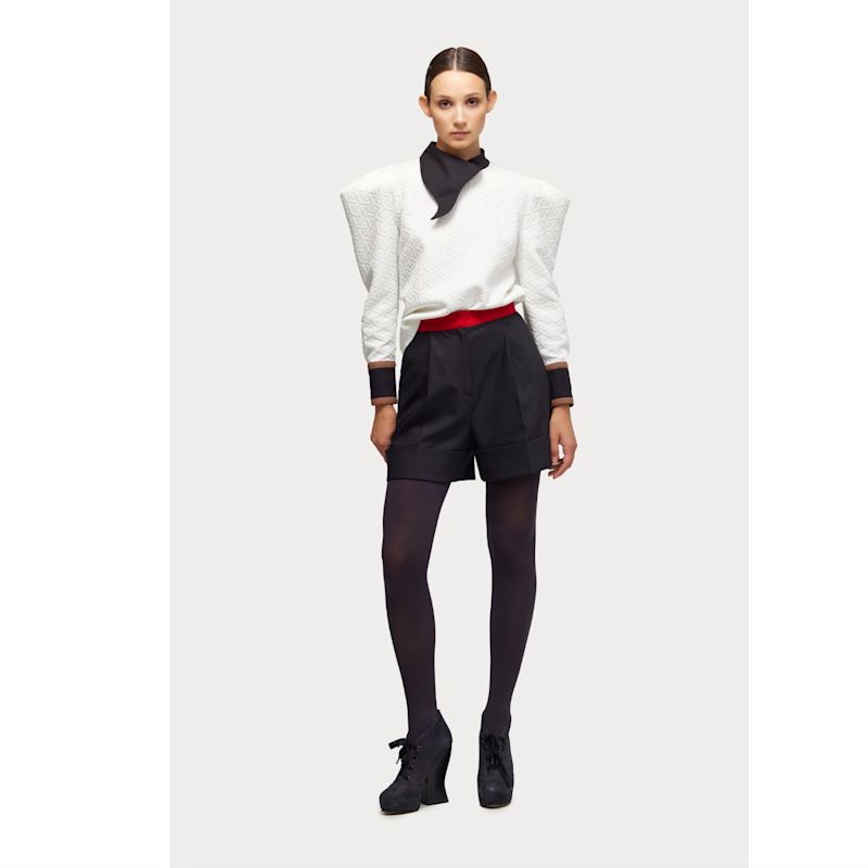 Asymmetric Detail Blouse - White