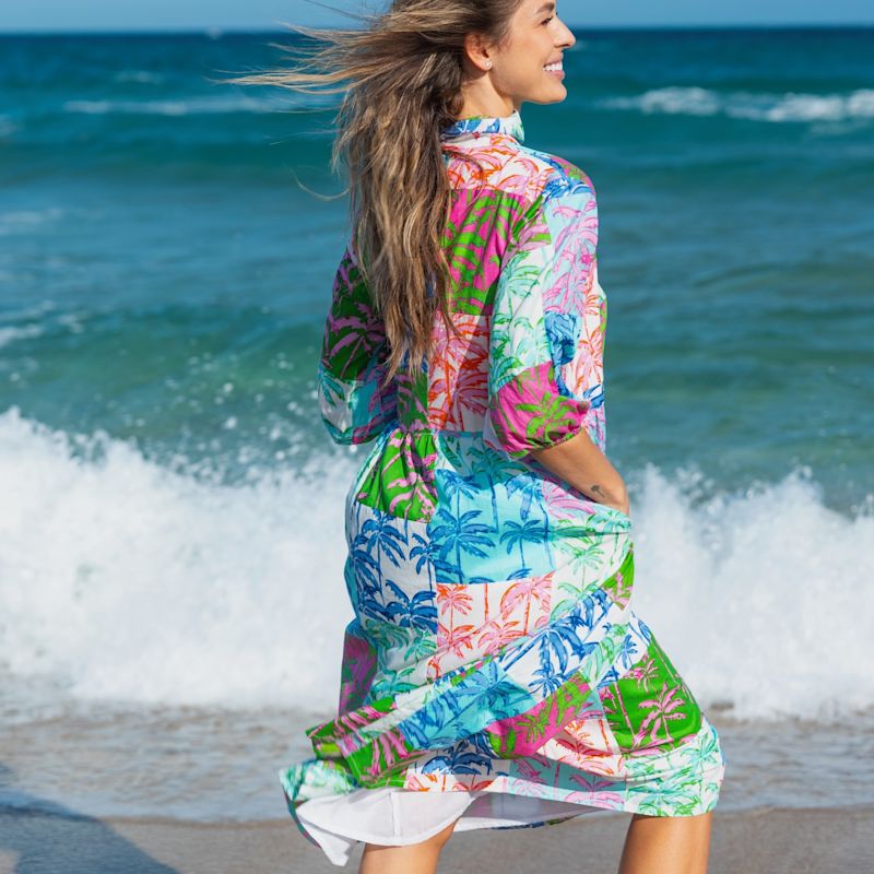 Frannie Dress Long | Paradise Palm Patchwork | Multi | Mary Marshmallow ...
