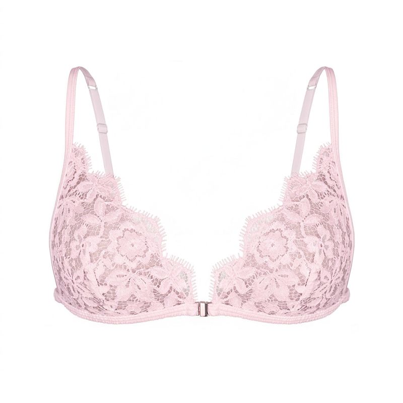 Frisson Lace Triangle Bralette In Rose | Monique Morin Lingerie | Wolf ...
