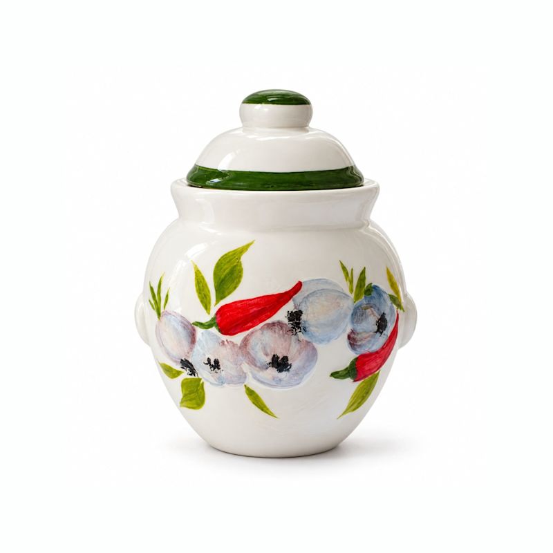 Garlic Jar | Handpainted In Italy - Set Of Two | Cherry Pie Farmhouse ...