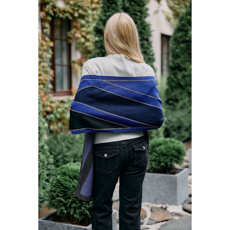 Geometric Border Reversible Scarf | Saachi | Wolf & Badger