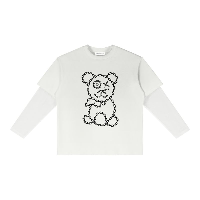 Graffiti Baby Bear Chain Link Sheer Layer T-Shirt | x ilona blue | Wolf ...
