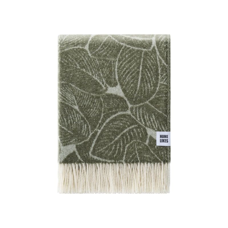 Green Leaves Wool Throw