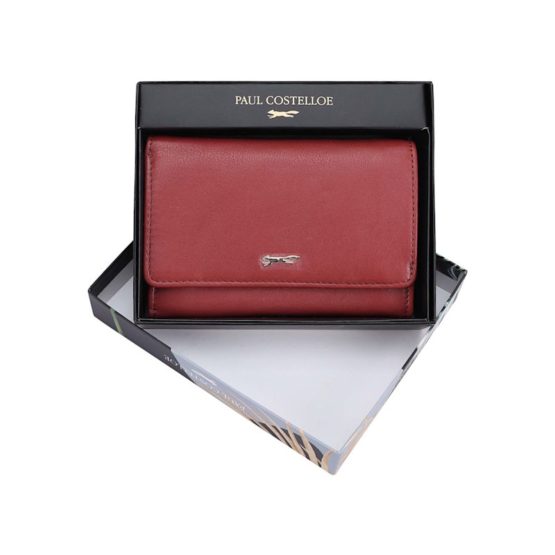 Hildi Leather Purse- Red | PAUL COSTELLOE | Wolf & Badger