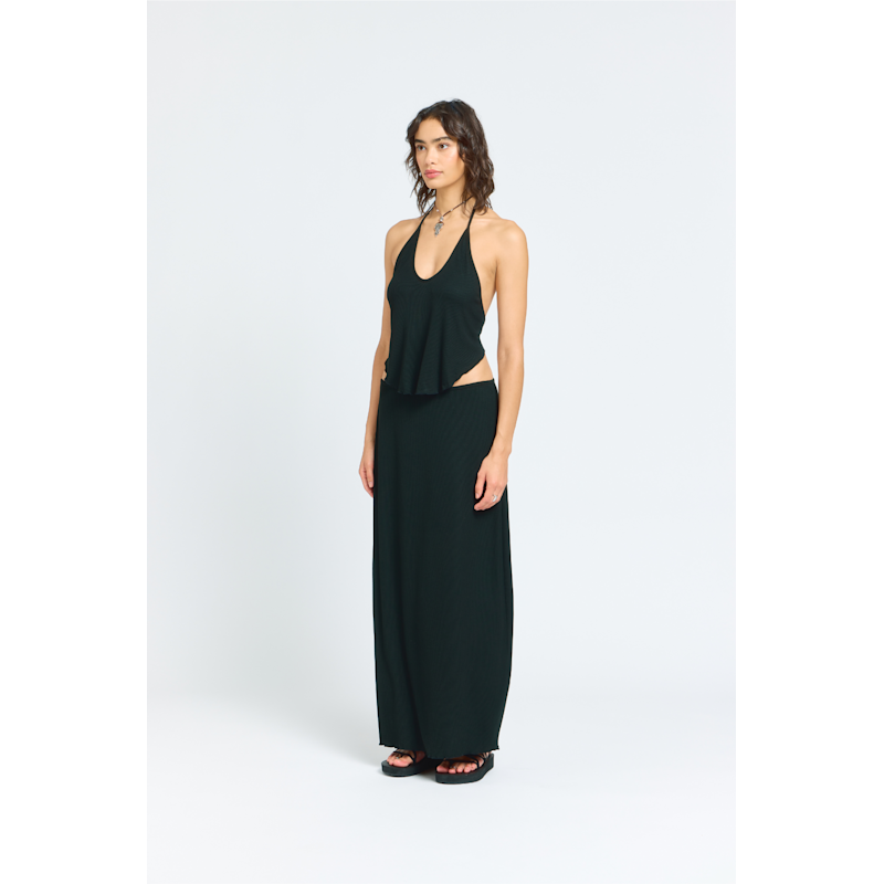 Isla Halter Top In Jet Black - Soft Stretchy Backless | sâb studio ...
