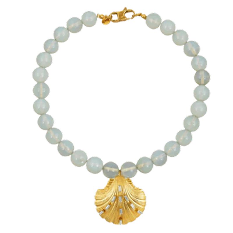 Isla's Opal And Gold Shell Pendant Necklace Daphne X Oceanus | Oceanus ...