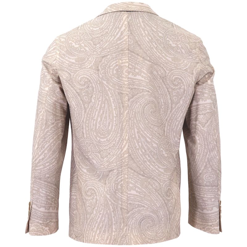 TADDEO WILD PAISLEY OXFORD MERINO TIE - IVORY main image 1