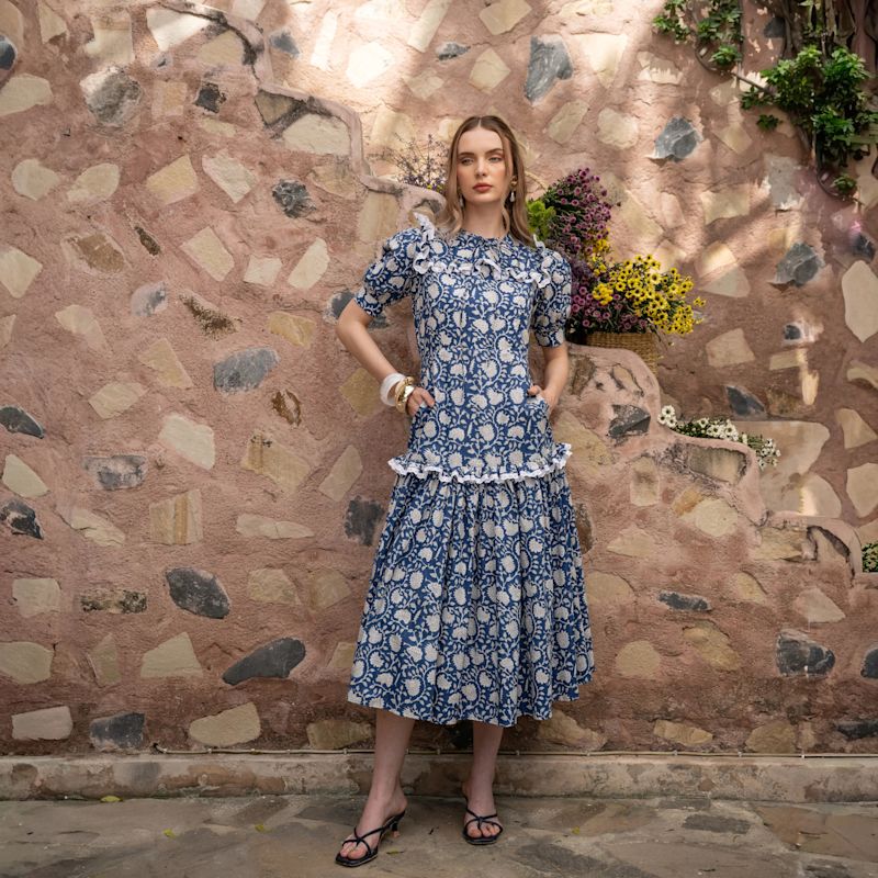 sienna miller brown dress Buy Dabu Hand Block Printed Dress Online