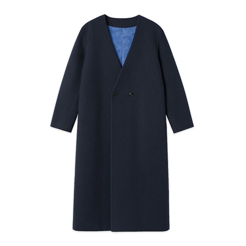 Kanso Collarless Long Coat | Éclectique | Wolf & Badger