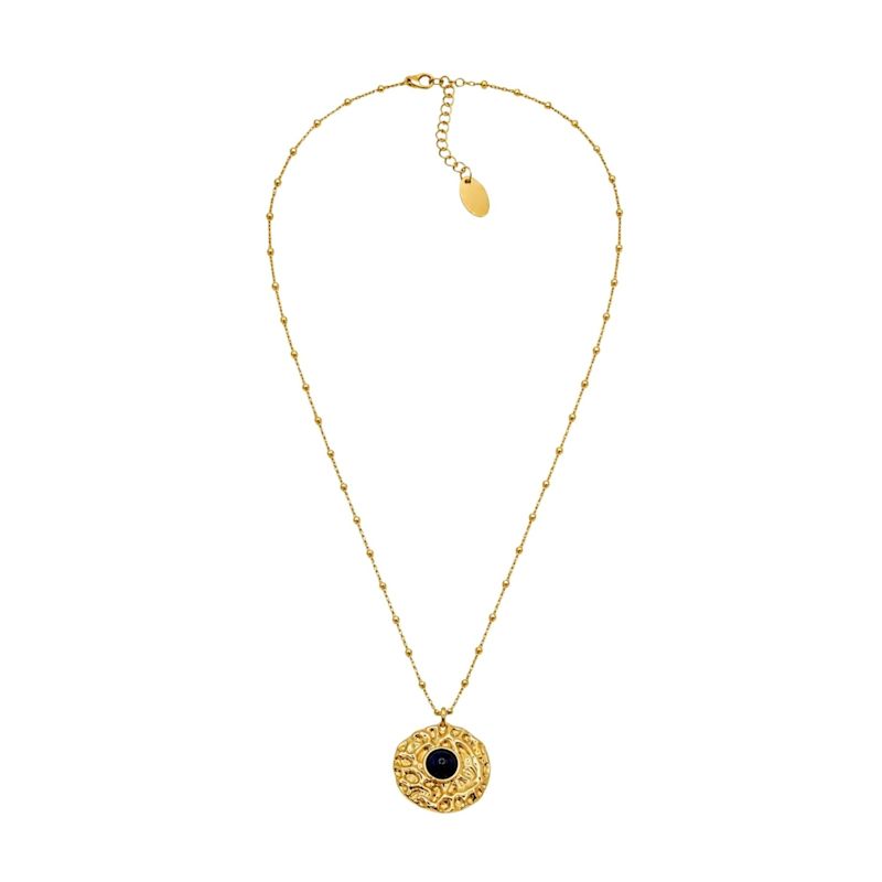 Kin Molten Gold & Navy Stone Pendant Necklace | Uchi & Soto | Wolf & Badger