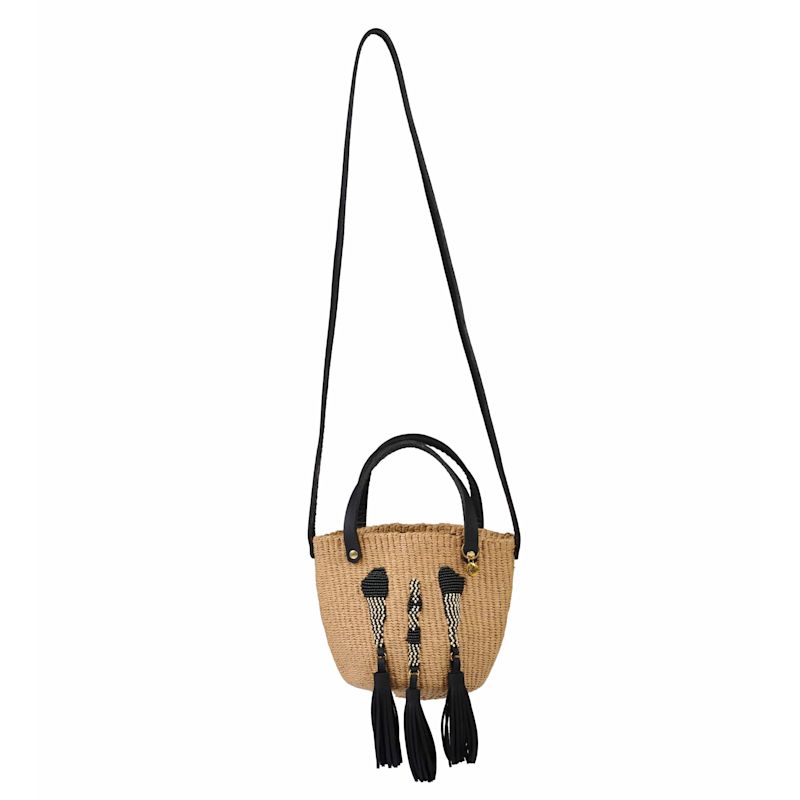 Kiondo Crossbody Basket Bag - Anyango Design Black & White Xs | Mifuko ...