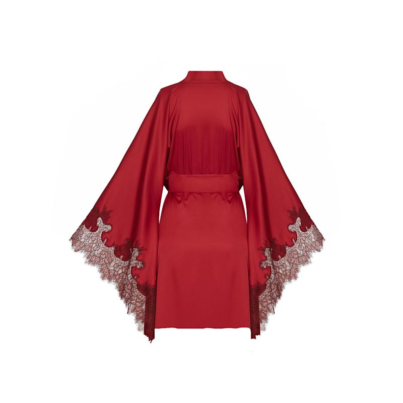 Lace Detailed Mini Robe - Red | Avenue 8 | Wolf & Badger
