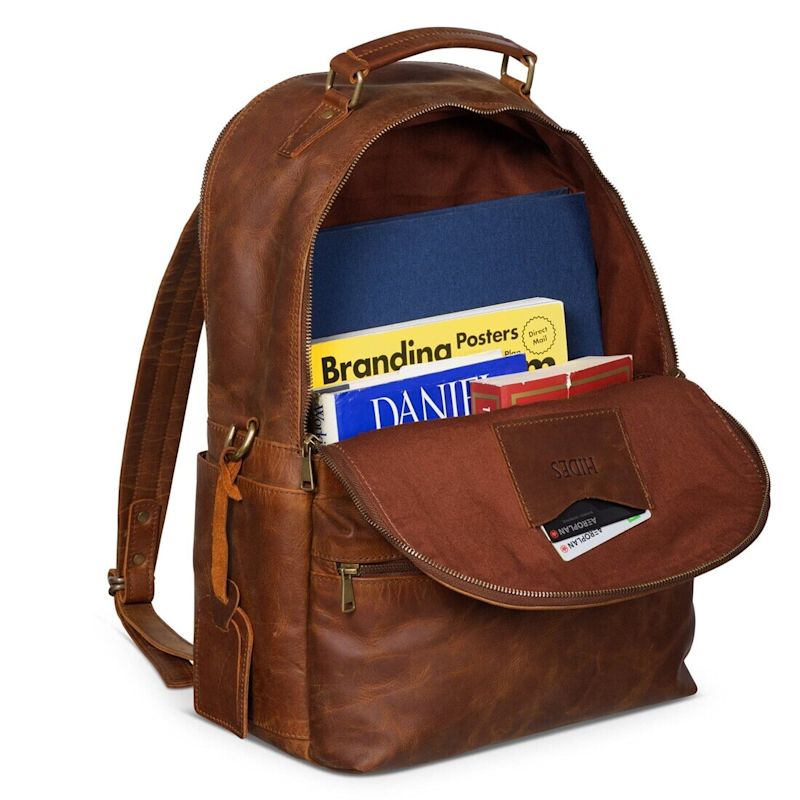 Leather Backpack Rucksack - Saddle Brown | Hides Leather Co. | Wolf ...