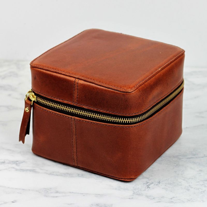 Leather Tech Storage Box Tan | VIDA VIDA | Wolf & Badger