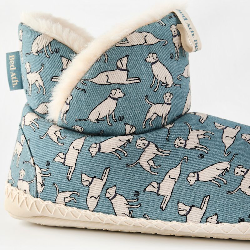 Lily - All Over Labrador Dog Print Slipper Boot - Denim | Bedroom ...