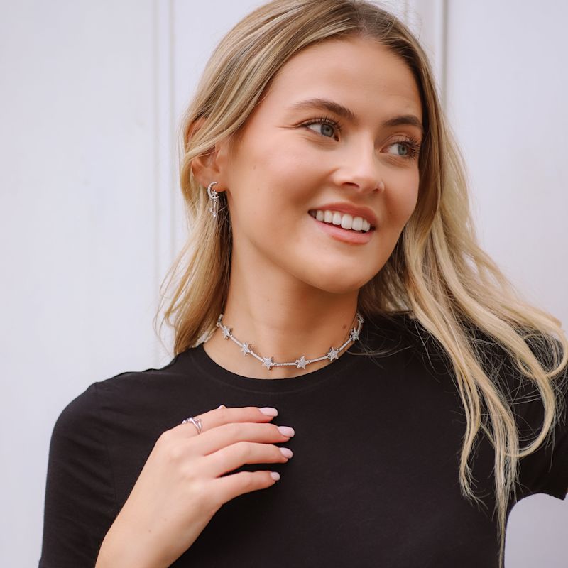 Margot Sparkling Star Choker Sterling Silver LUNA CHARLES