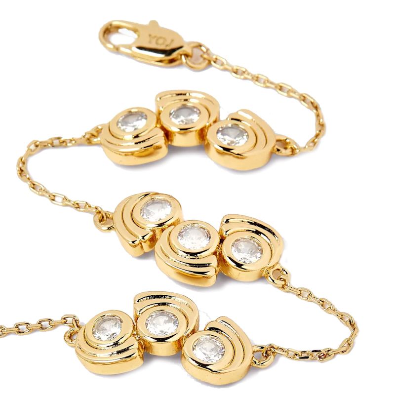 Mavlo Crystal Chain Bracelet In Gold | POTOSKA | Wolf & Badger