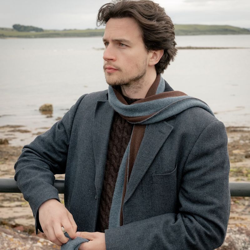 Merlot College Stripe Cashmere Scarf | Kinalba | Wolf & Badger