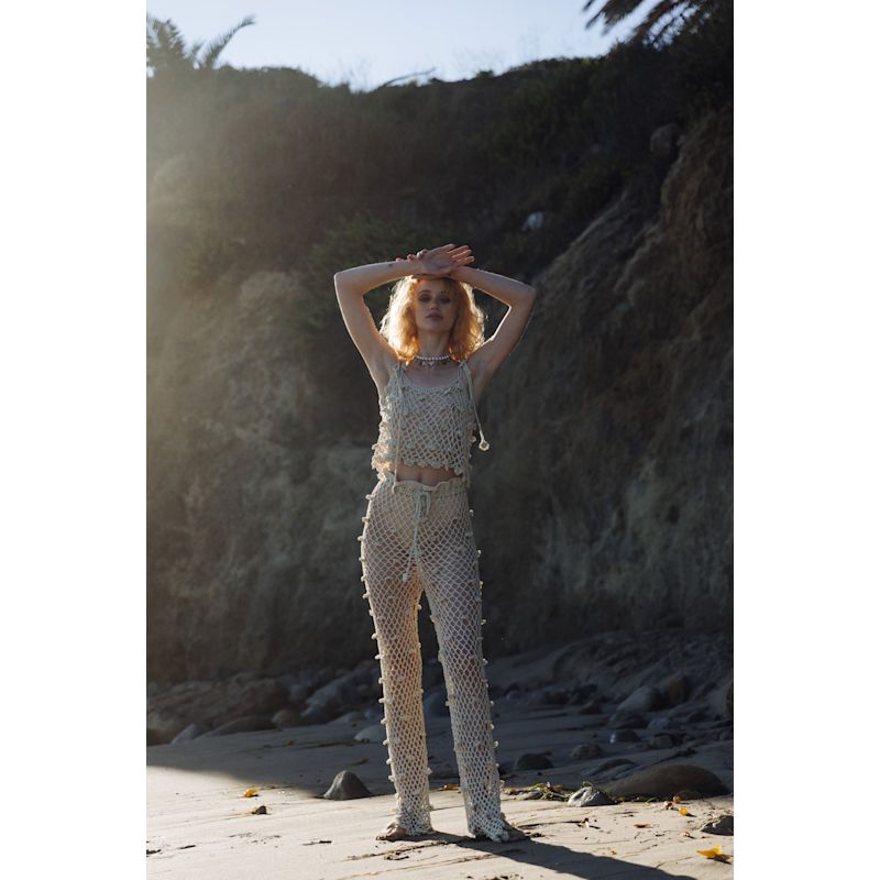 Sand Sparkle Mint Crochet Pants main image 1