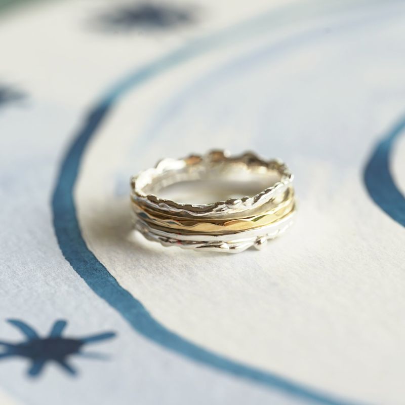 Mixed Metal Dual Spinning Ring | Isla Silver | Wolf & Badger