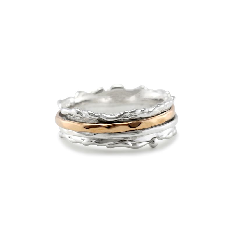 Mixed Metal Dual Spinning Ring | Isla Silver | Wolf & Badger