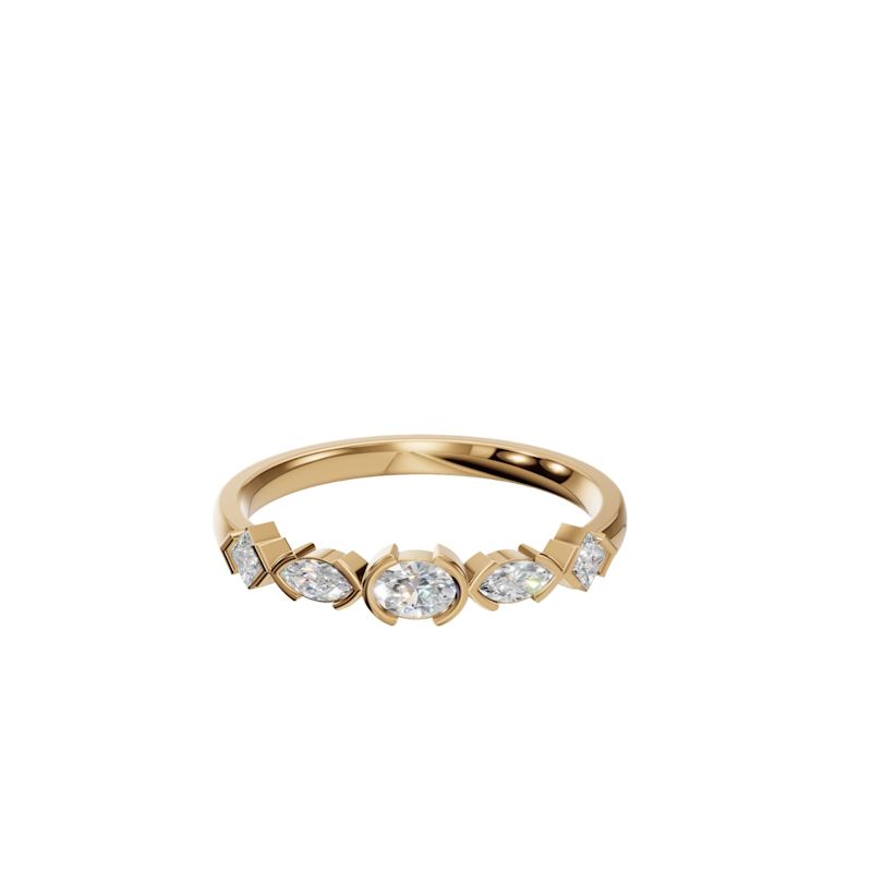 Mixed Shape Lab Grown Diamond Stackable Band Ring In Gold | Aya Fine ...