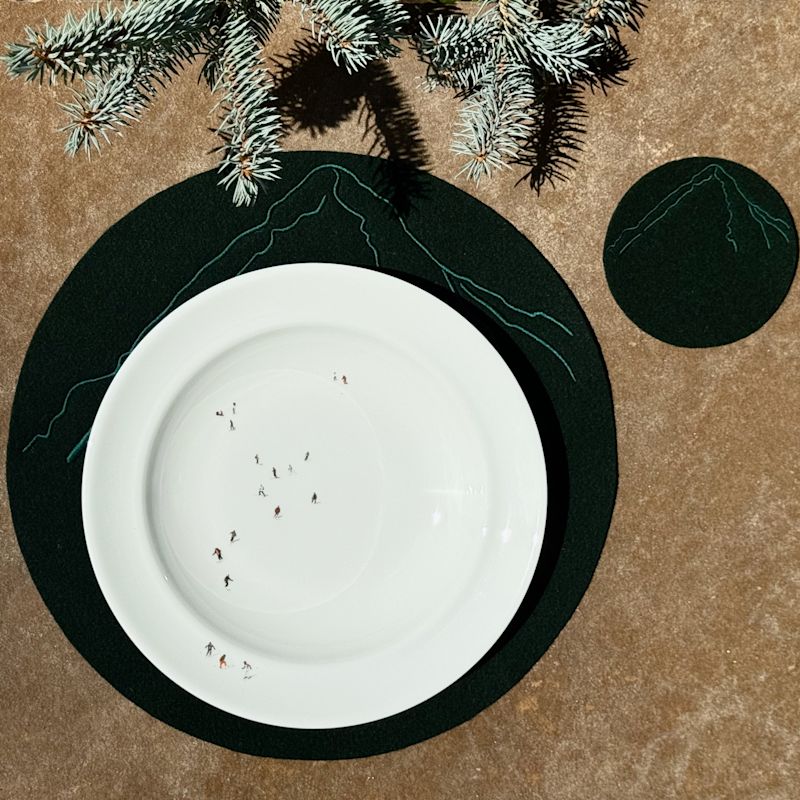 Mountain Embroidered Drink Coaster | Dede Johnston | Wolf & Badger