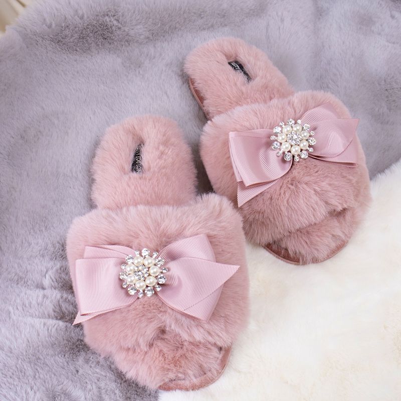 Pretty You Anya Embellished Slider Slippers