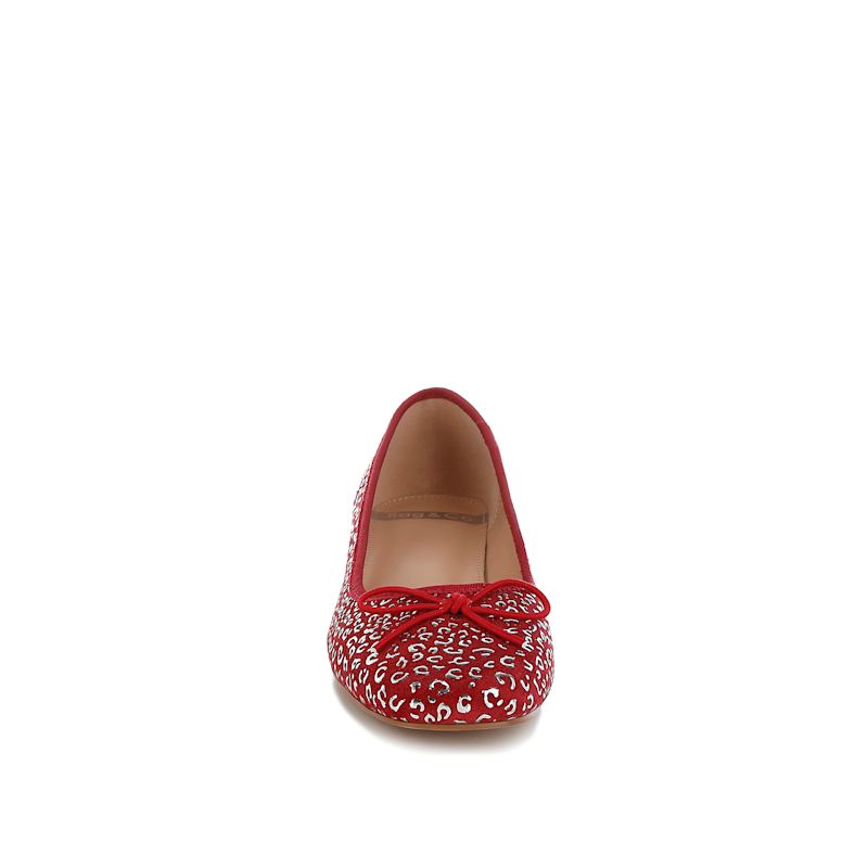 Ningen Leopard Print Block Heel Ballerinas In Dark Red By Rag & Co ...