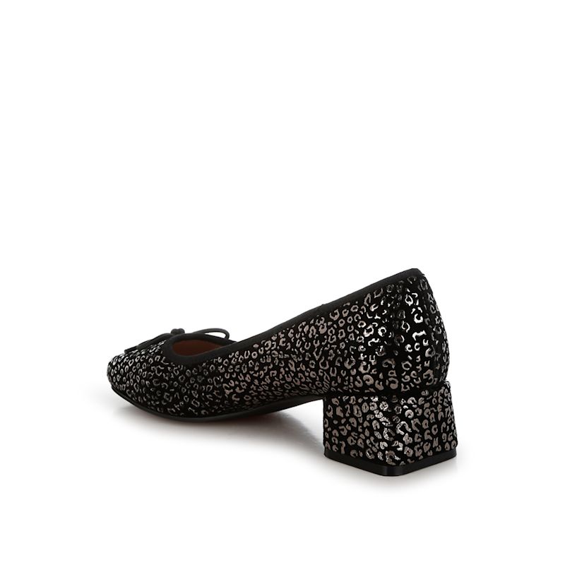 Ningen Leopard Print Block Heel Ballerinas In Black By Rag & Co | Rag ...
