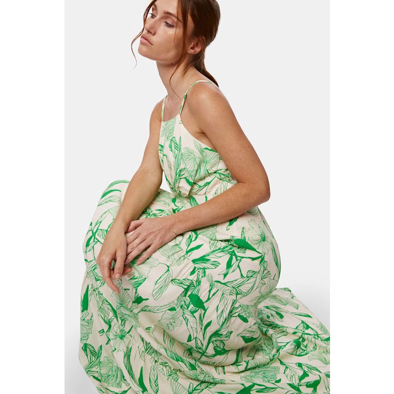 tiered open back midi dress