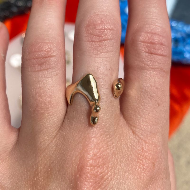 Open Drip Ring In Gold | 14K Yellow Gold | Karen Kriegel | Wolf & Badger