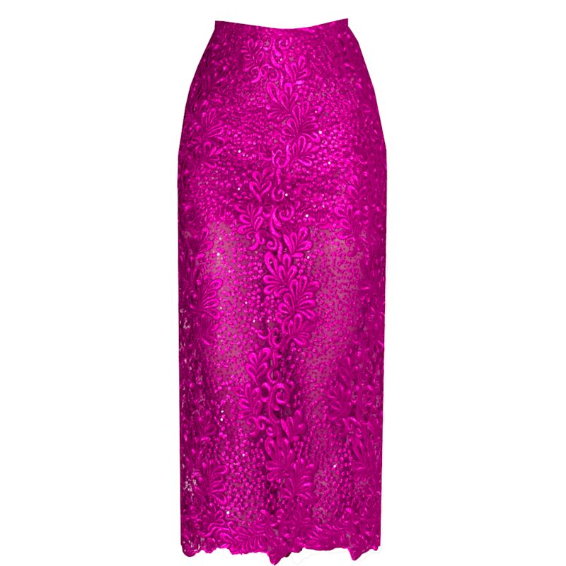 Orchidea Lace Skirt Fuchsia | Angelika Jozefczyk | Wolf & Badger