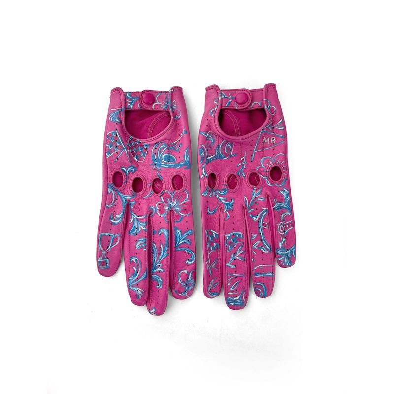 JéRôMe Hand-Painted Nappa Leather Art Gloves – Pink Race | Maison ...