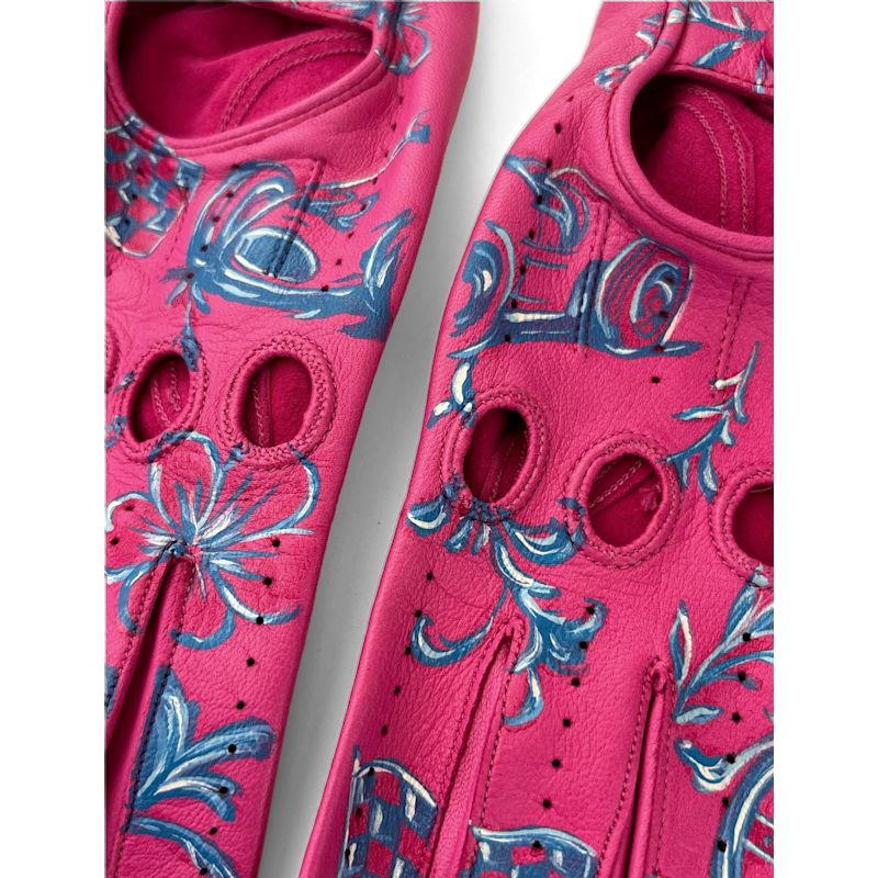 JéRôMe Hand-Painted Nappa Leather Art Gloves – Pink Race | Maison ...