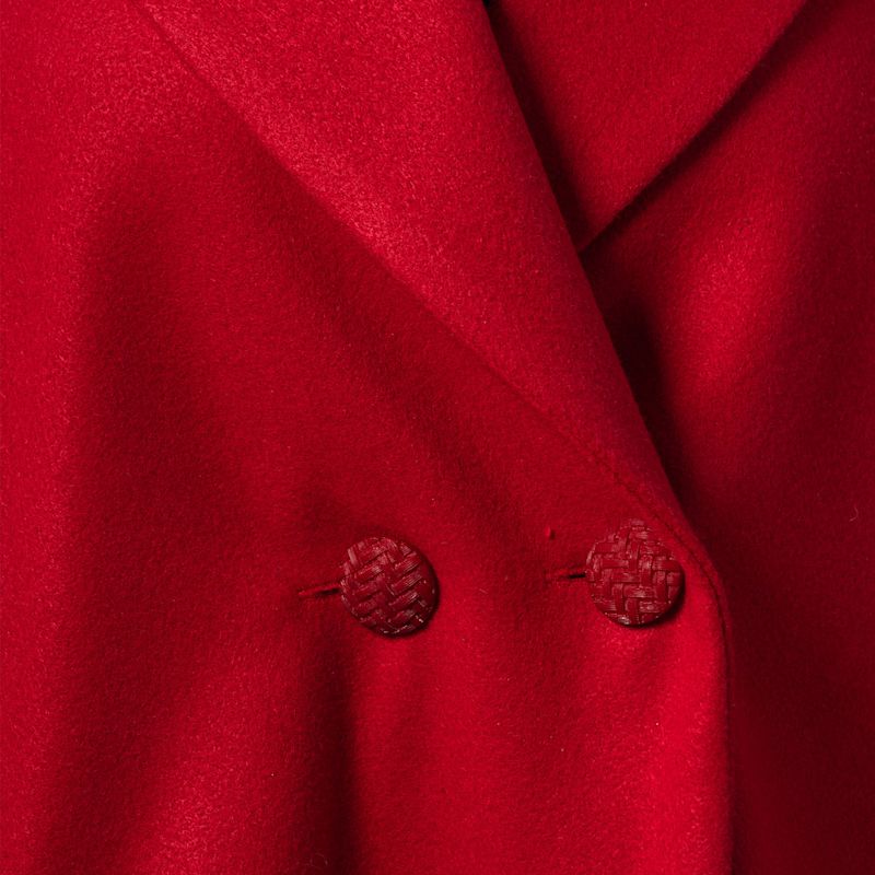 Winter Wool Cape Coat With Buttons In Raspberry Color | Nikka Place ...