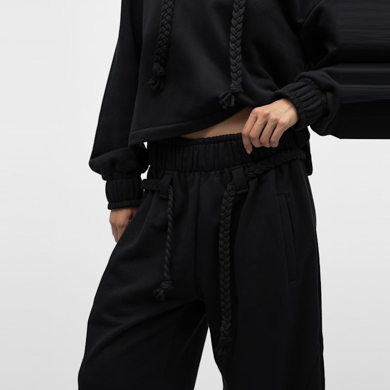 Relaxed Cotton Sweatpants Sento Black | MANDRAGORA | Wolf & Badger