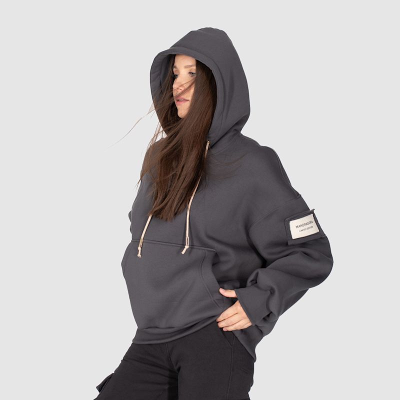 Maroon With Black Basic Kangaroo Hoodie