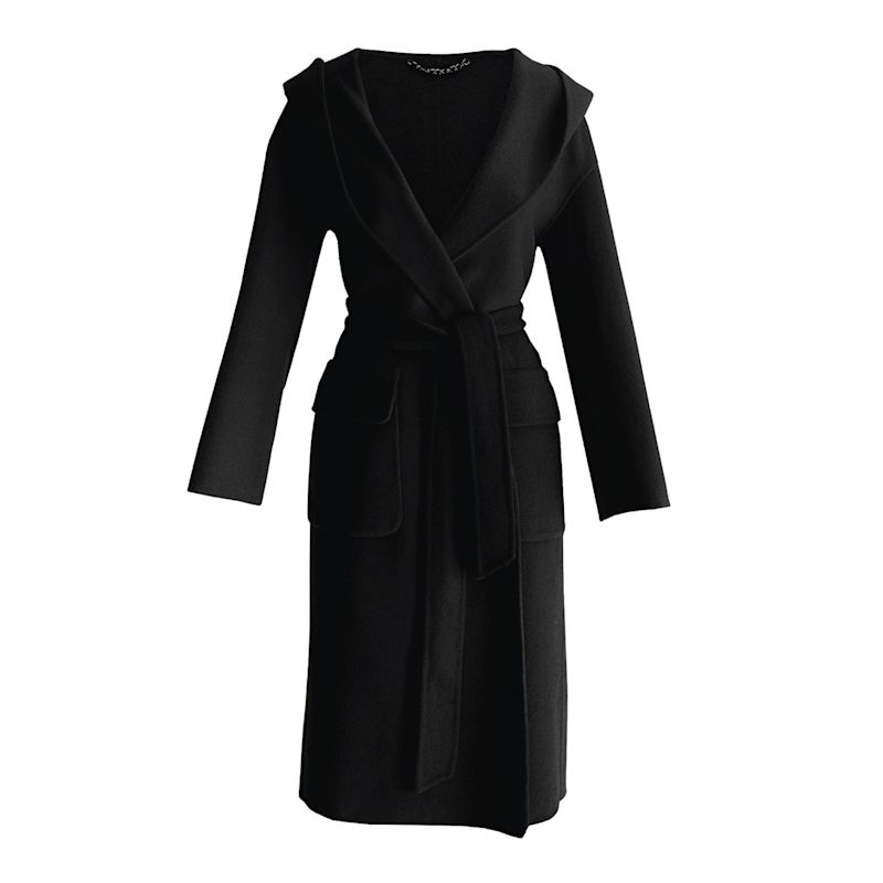 Runaway Wool Blend Robe Coat - Black | Belle & Bloom | Wolf & Badger