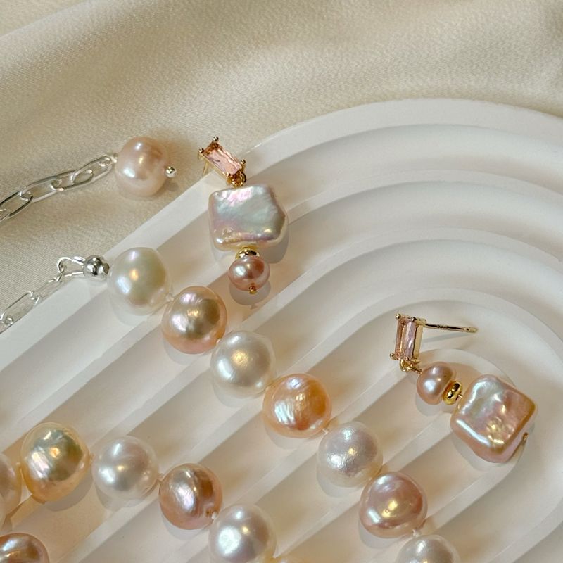 Pink Perfume Bottle Pearl Drop Earrings | Ninemoo | Wolf & Badger