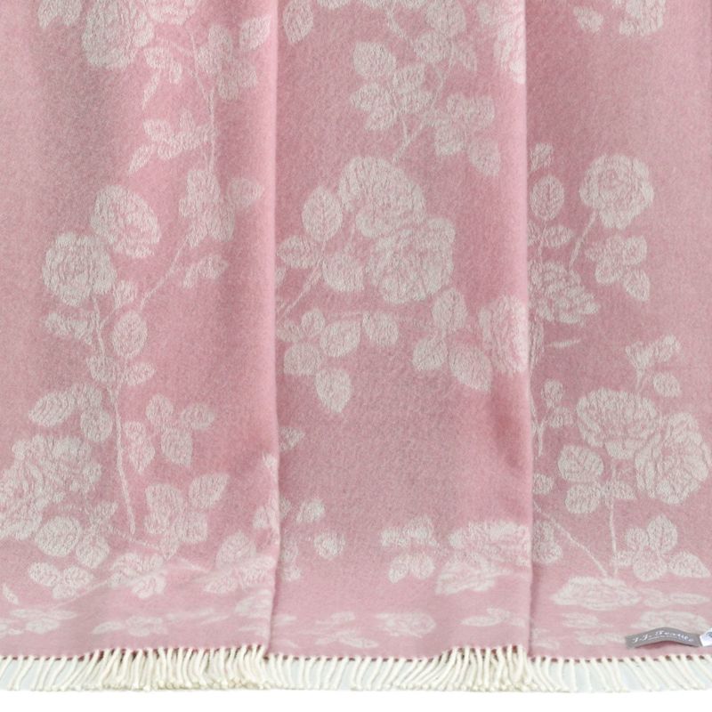 Pink Roses Merino Wool Throw | J.J.Textile | Wolf & Badger