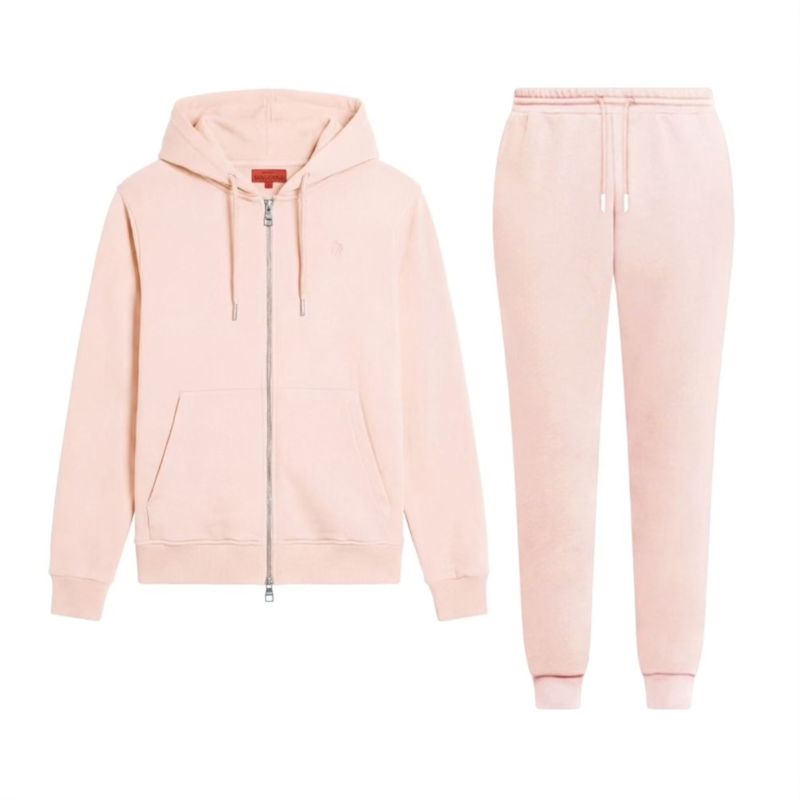 Pink Women’S Set Tracksuit Zip-Up Hoodie & Joggers Premium Cotton ...