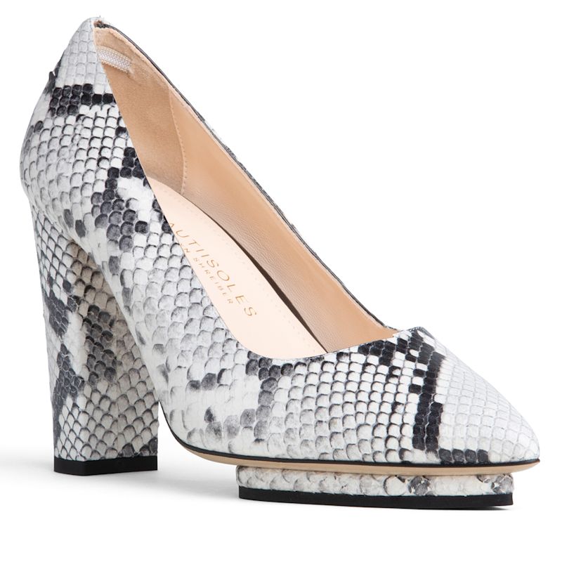 Pippa Natural Animal Print Leather Pump With Comfortable Platform ...