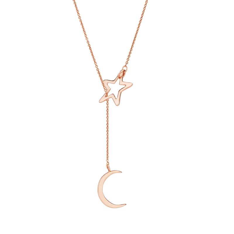 <p>Polished Mini Star & Moon Lariat</p>